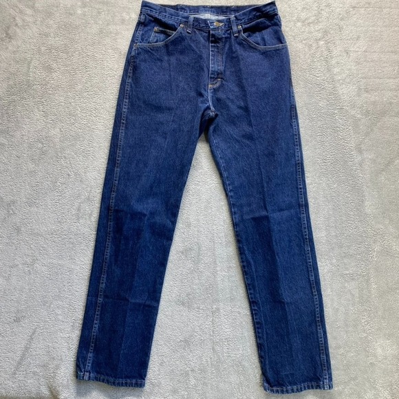Wrangler Other - Wrangler Jeans Mens 34X34 Blue Regular Straight Dark Wash Workwear Denim